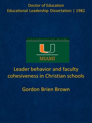 cover image of Leader behavior and faculty cohesiveness in Christian schools